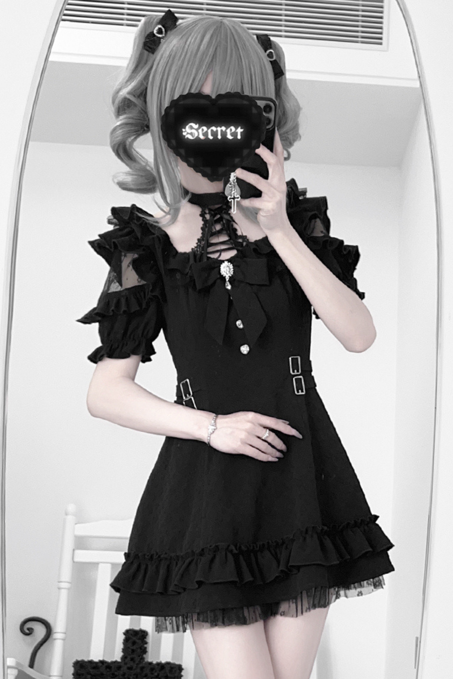 Source Monochrome Black Subculture Dress