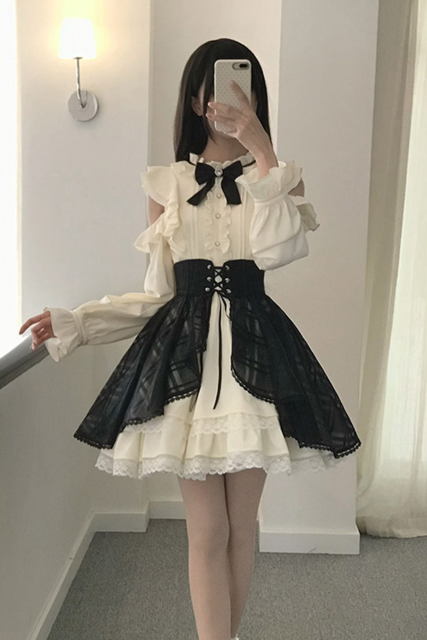 オフショルダーノーブルドレス+スカート