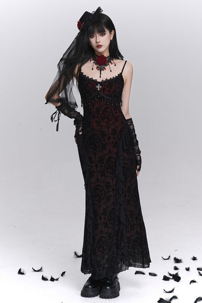 ゴシックキャミソールドレス＋シアートップス