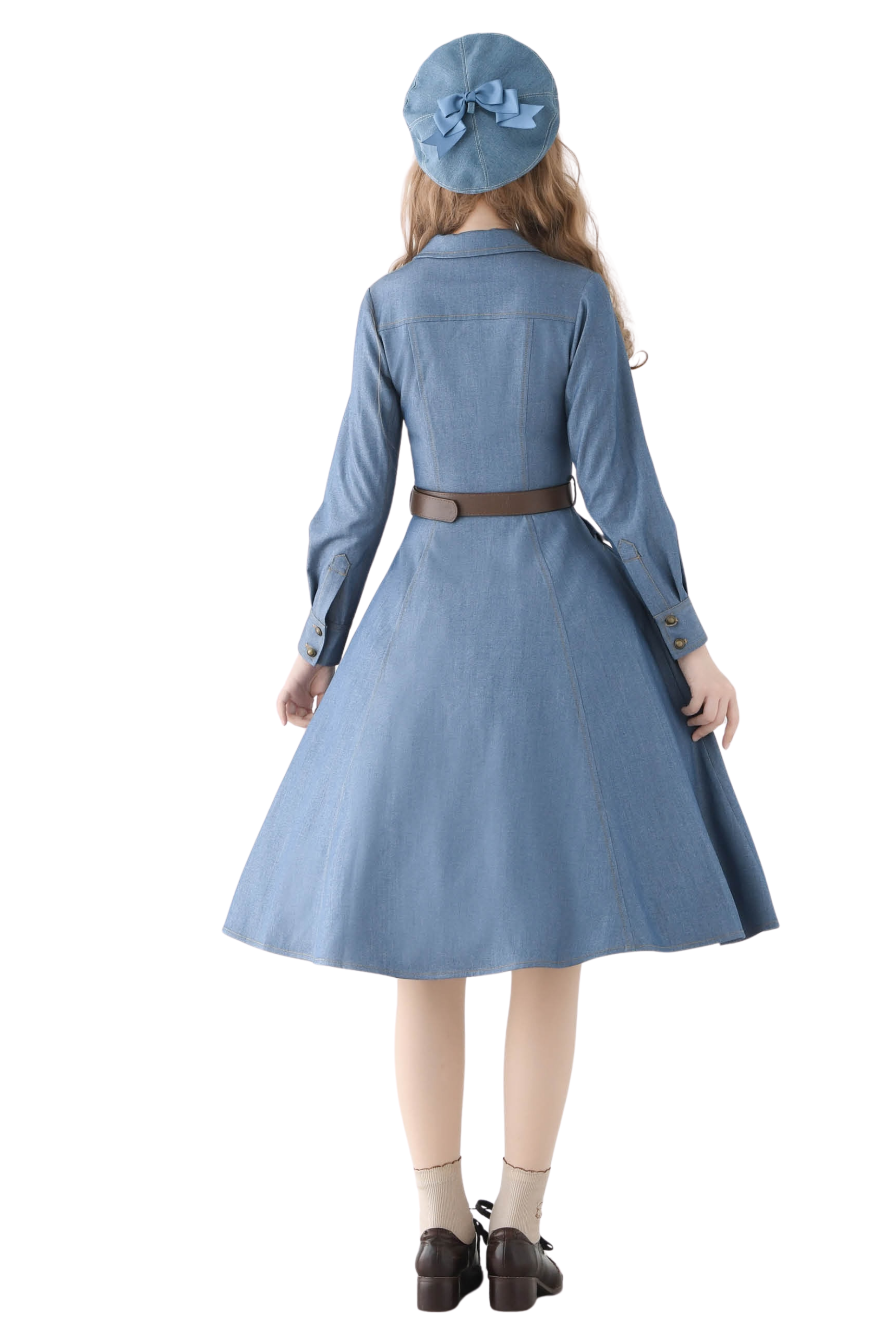 american vintage denim dress 90s Denim Casual Swing Dress American Vintage