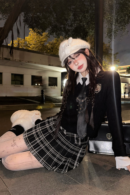 カレッジプレッピーVネックセーター