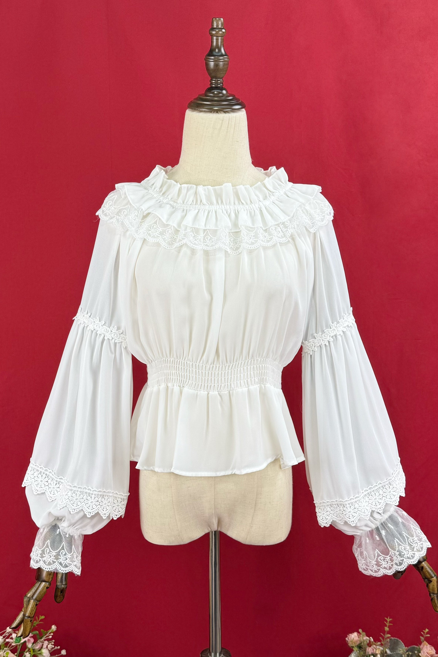 Off-the-shoulder long sleeve Lolita blouse