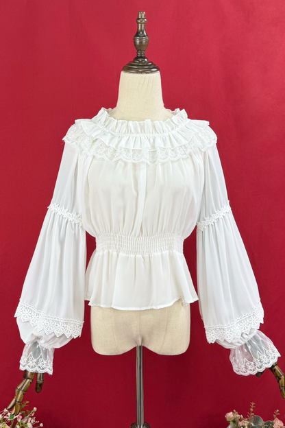 Off-the-shoulder long sleeve Lolita blouse