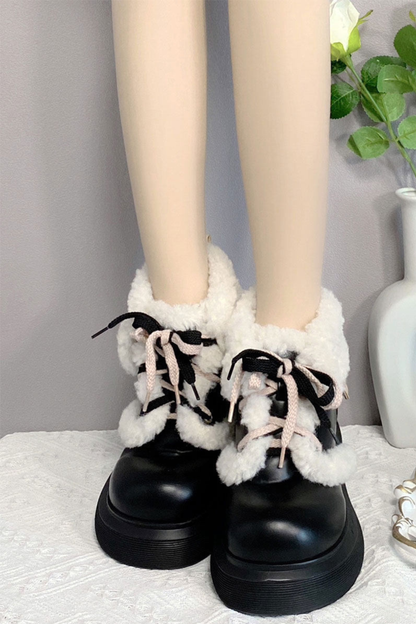 Retro Plush Snow Boots