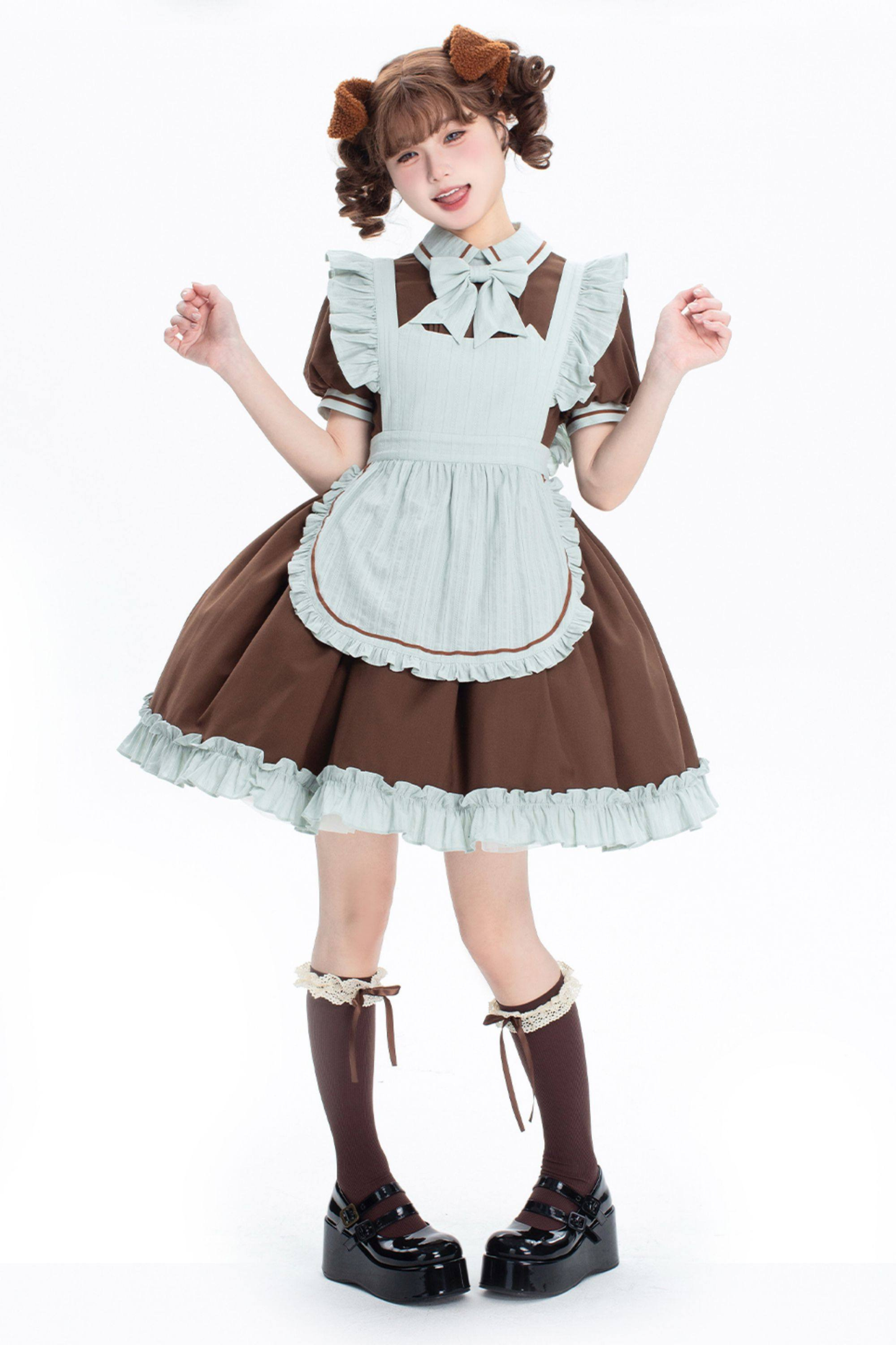 Mint Blackberry Lolita Dress + Apron + Tie