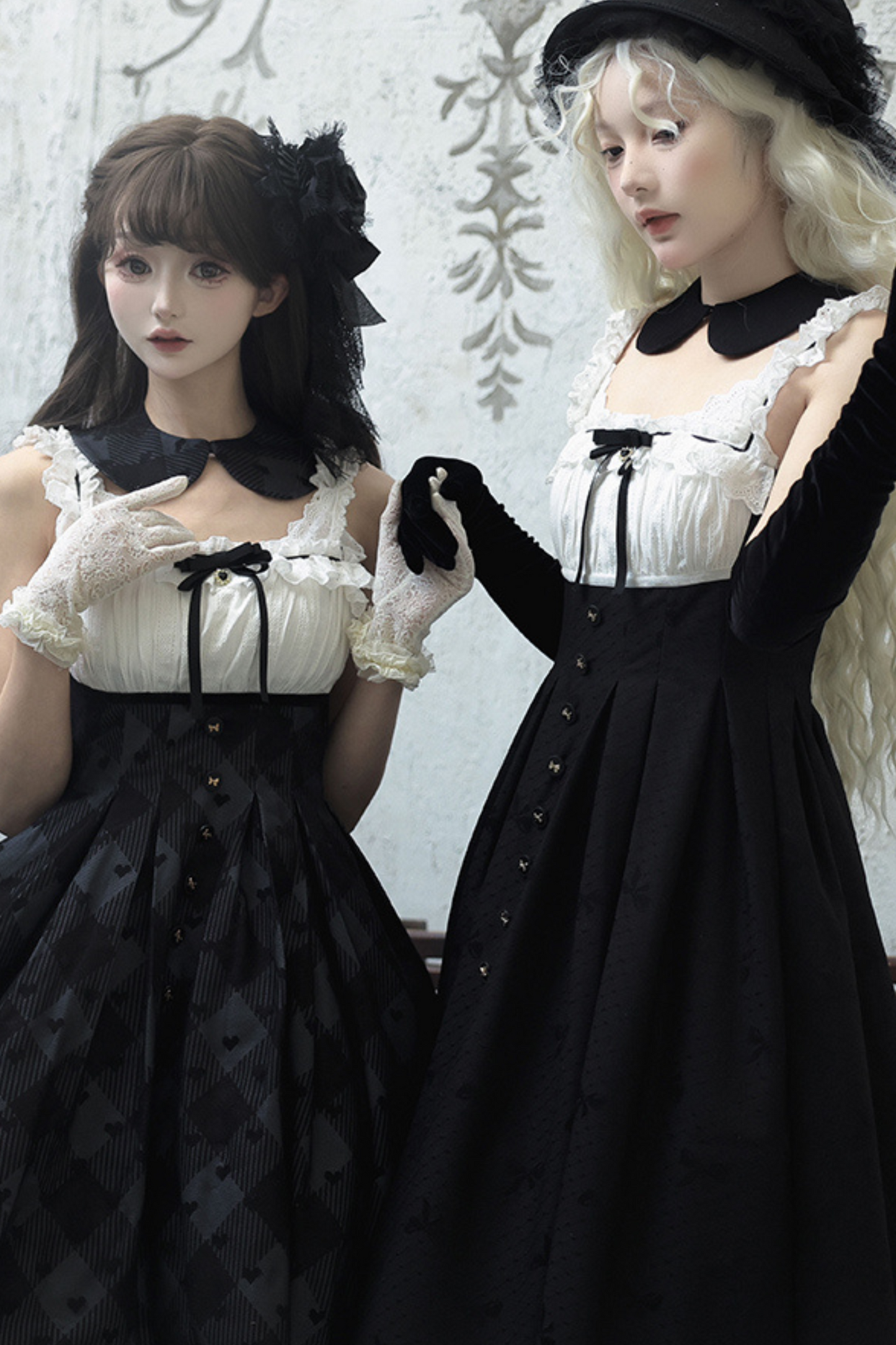 Silent Manner Dark Lolita Princess Jumperskirt + Ribbon Collar Ruffle Jacket