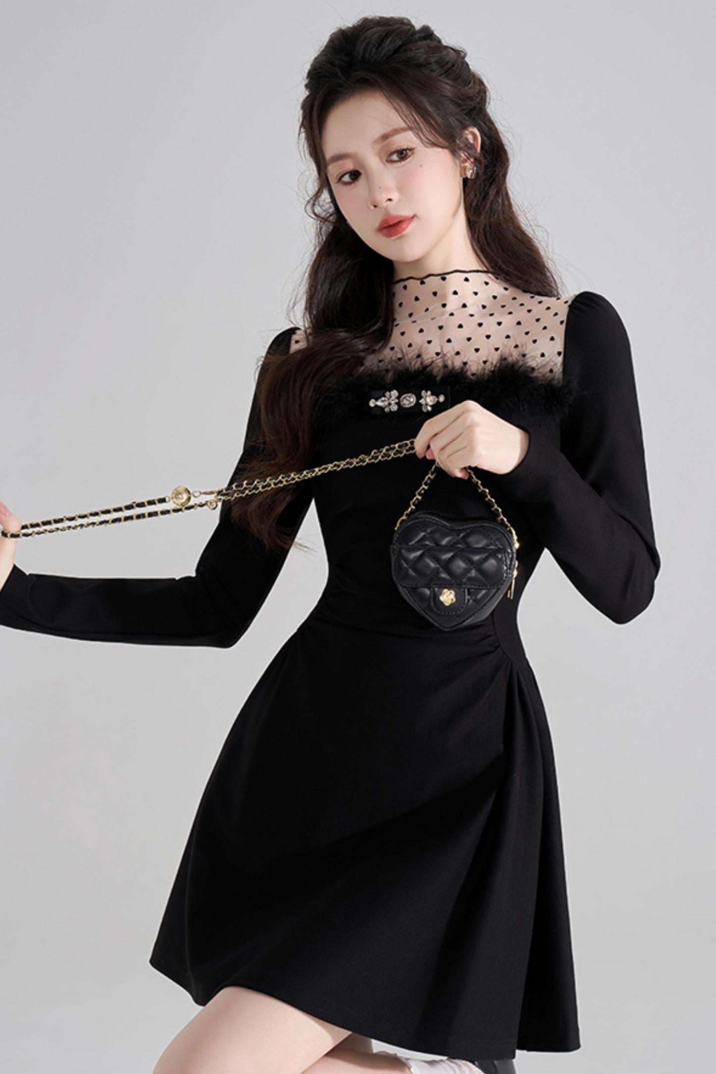 Chic Heart Dot Hepburn Style Dress