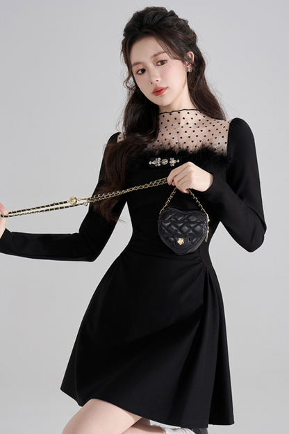 Chic Heart Dot Hepburn Style Dress