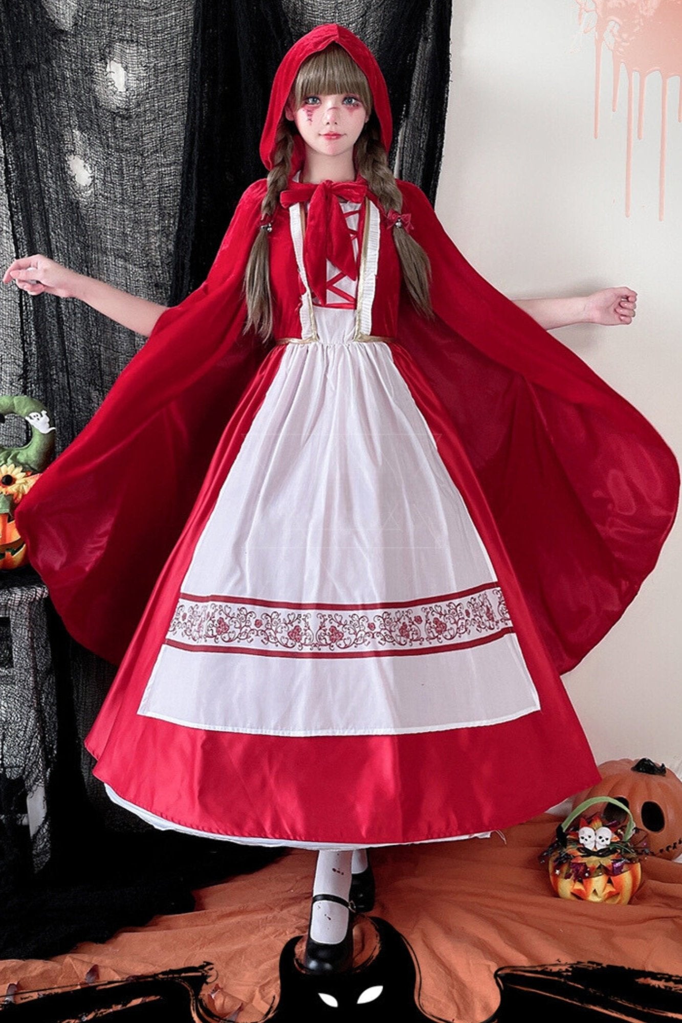 Little Red Riding Hood Cape Dress – Belchic Little Red Riding Hood Cape Dress – Belchic