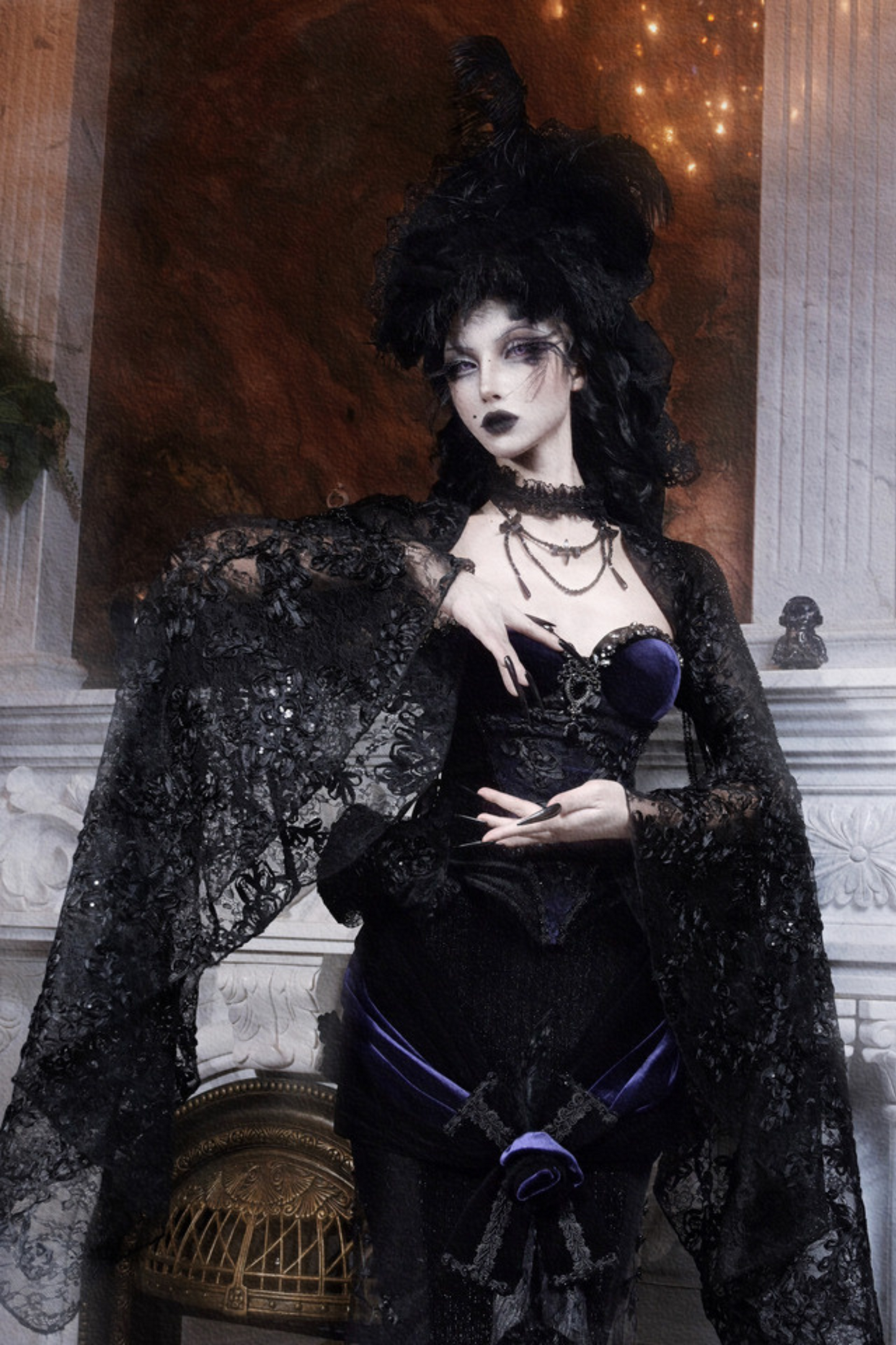 Gothic Gorgeous Sheer Sleeved Shawl