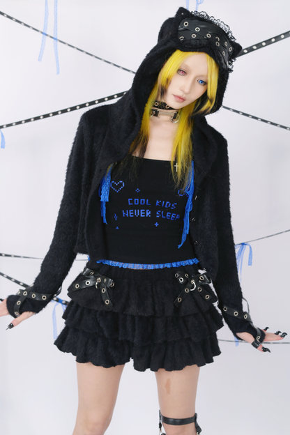 Cat Ear Hooded Top + Culottes