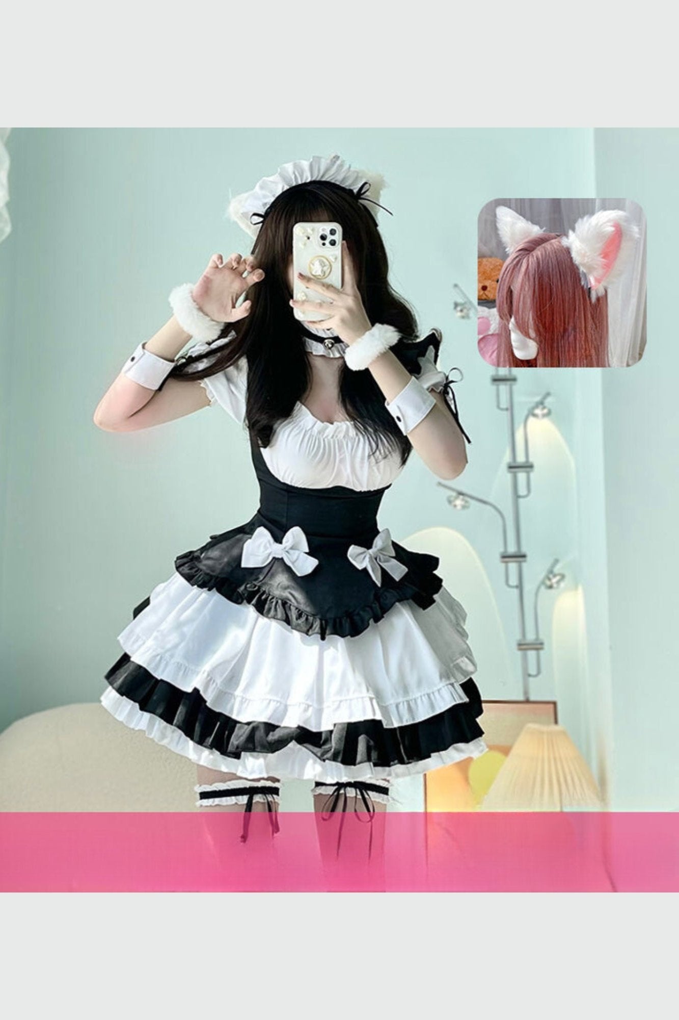 Lolita Black And White Maid Cosplay Set