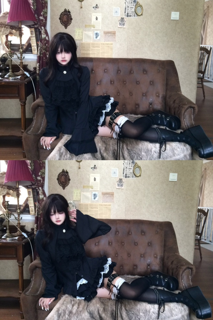 Gothic Elegant Shirt + Skirt
