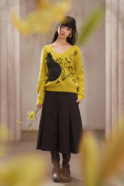 Cat Sweater Pullover Knit