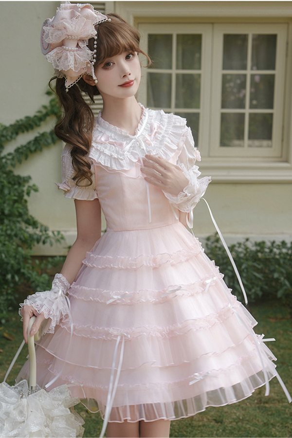 Sweet Girl Doll Collar Lolita Top + Skirt