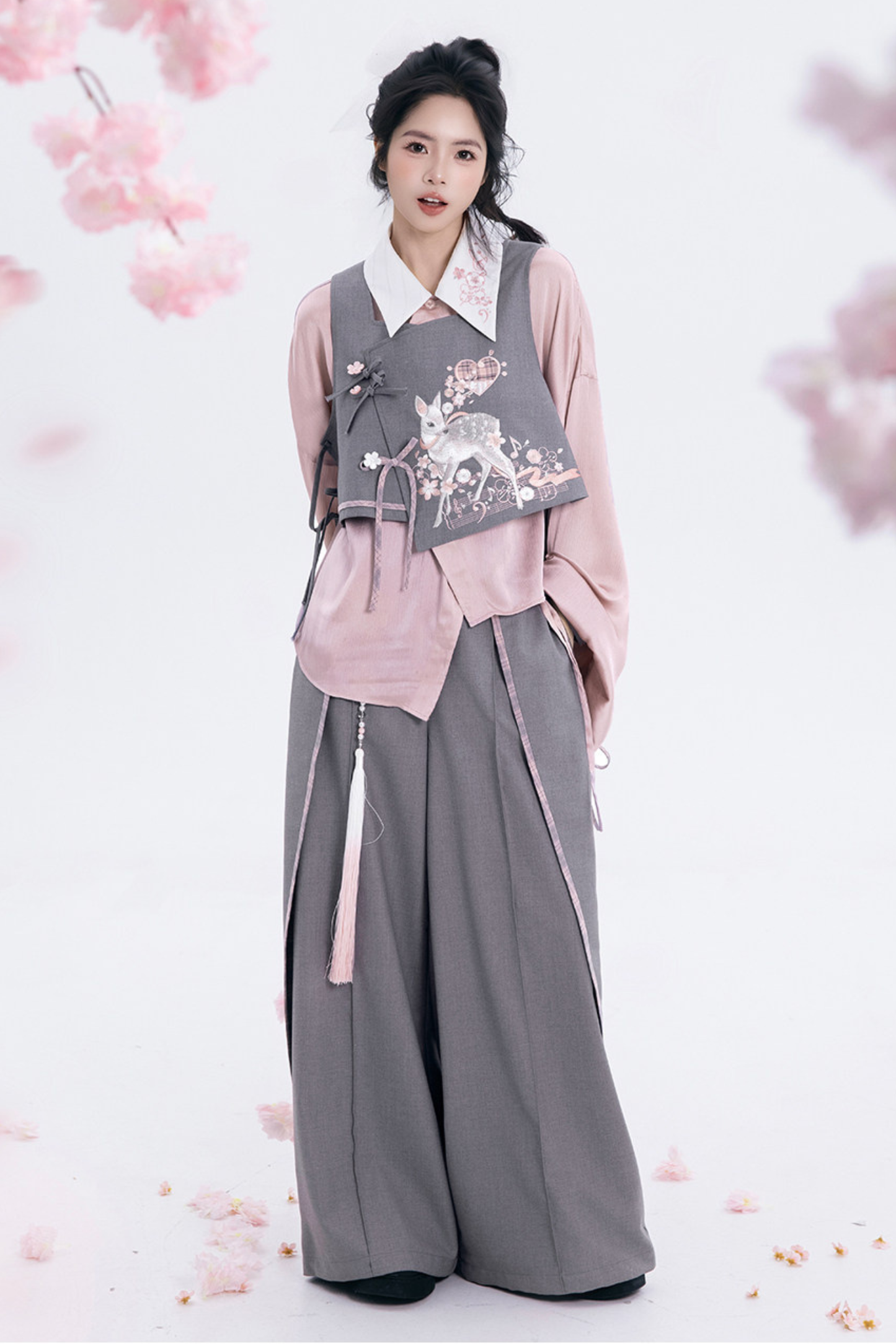 樱花节奏狩猎马甲+衬衫+裙子+裤子+配饰