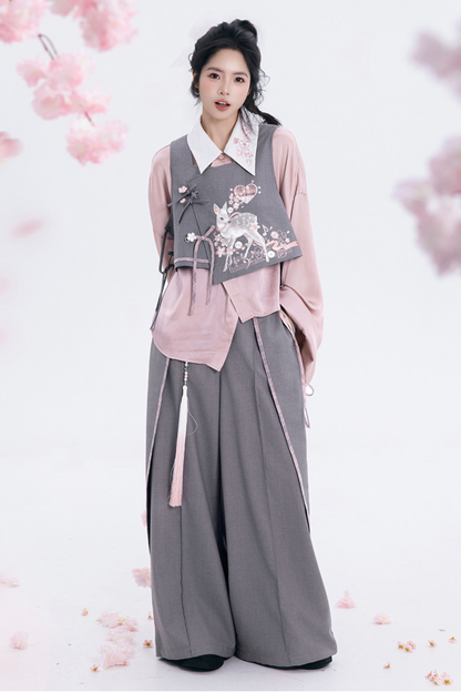 樱花节奏狩猎马甲+衬衫+裙子+裤子+配饰