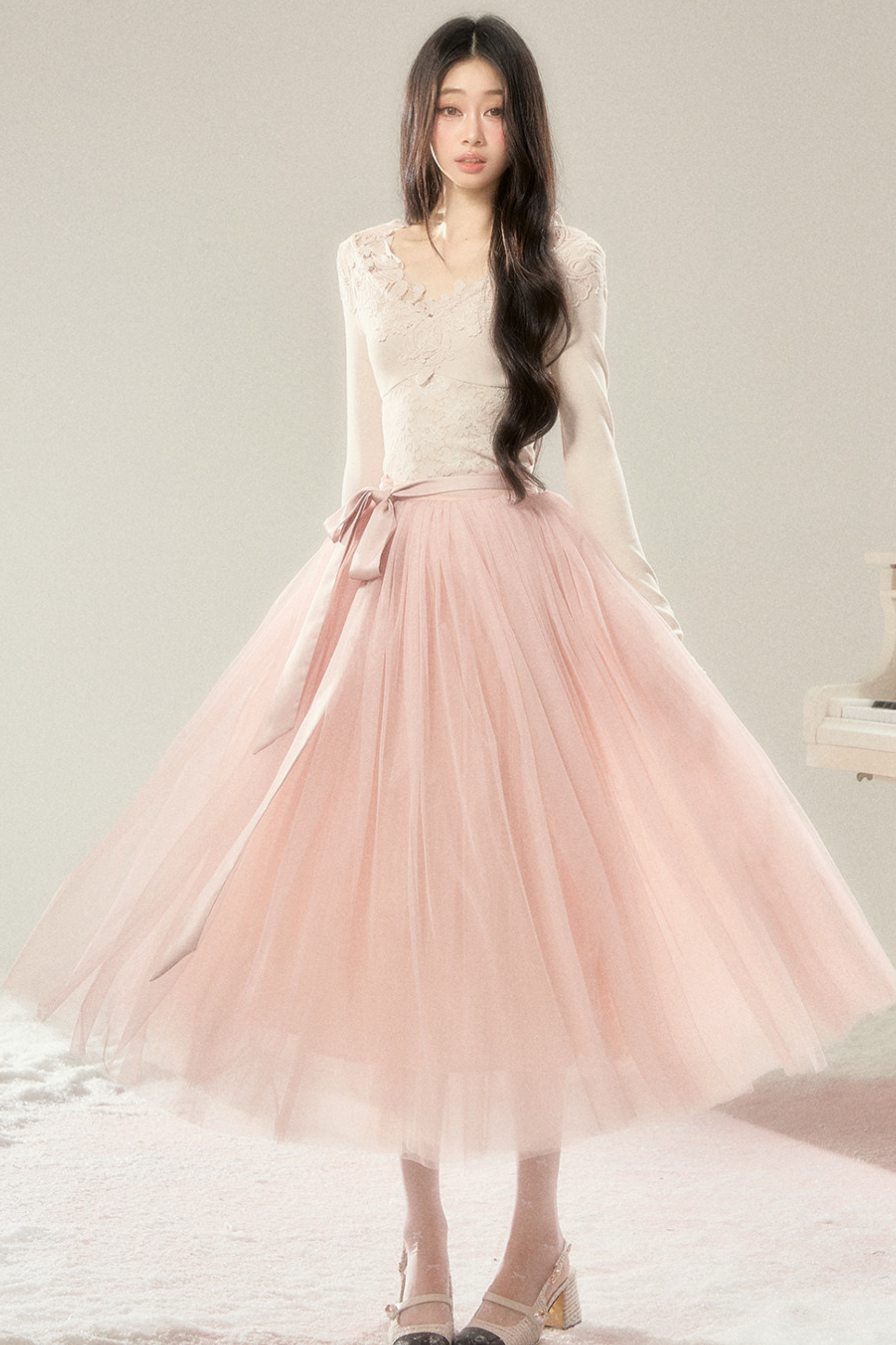 lace top tulle skirt dress Casual Country Style Lace Top Two Piece Wedding Dress with Tulle Skirt Bridal Separates