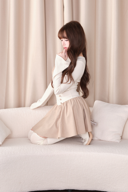 Süßes gestreiftes Strick-Patchwork-Kleid