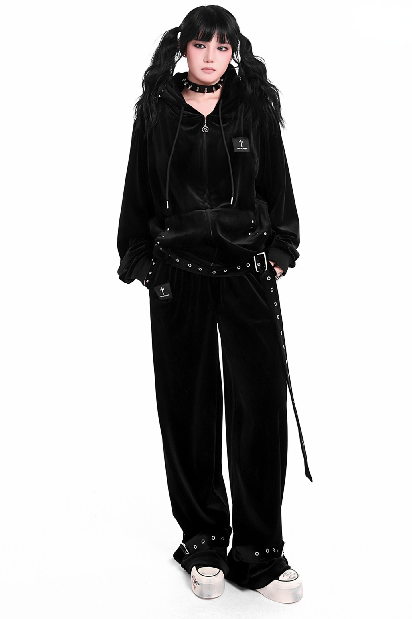 ゴシックベルベットジッパーパーカー