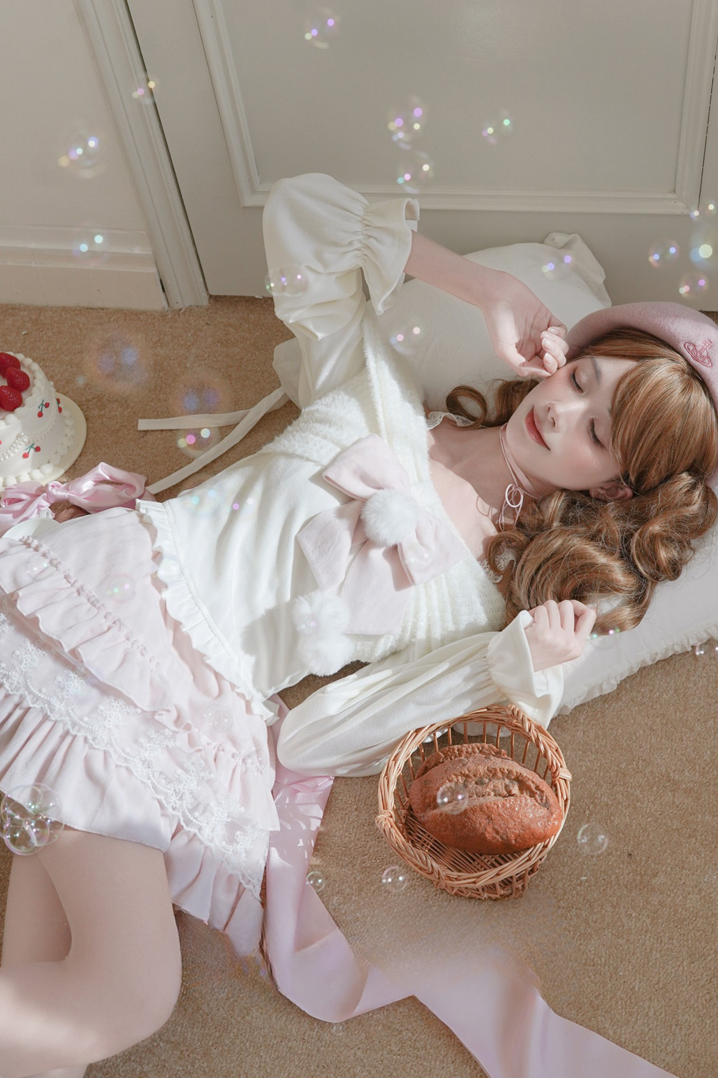 スイートリボントップス+スカート