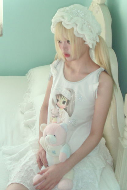 ウィング レーススリムノースリーブワンピース