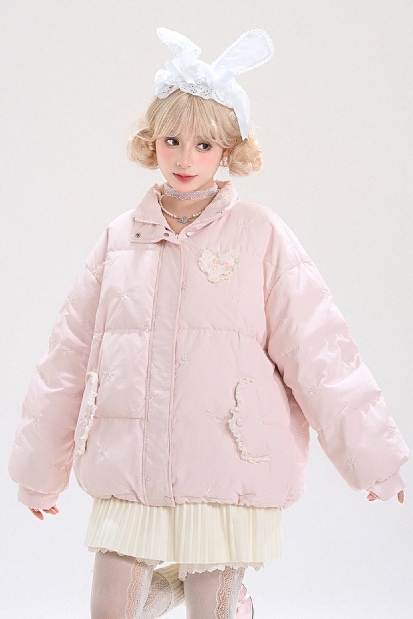 バックビッグリボンダウンジャケット