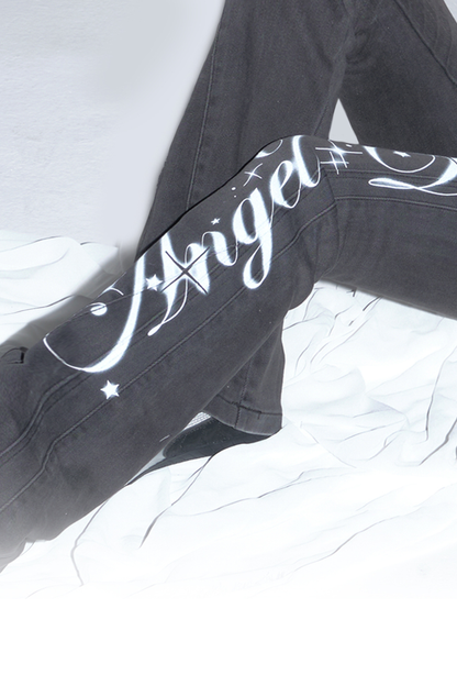 アメリカンY2Kロゴスリムパンツ