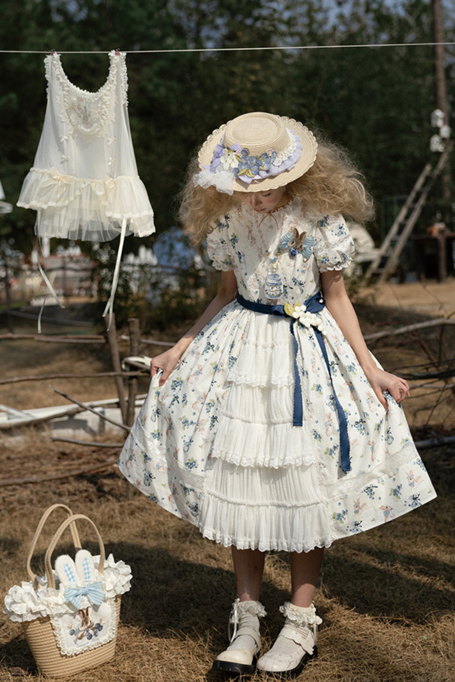 ベニーズブルーベリーガーデンロリータジャンパースカート+ドレス+インナーシャツ