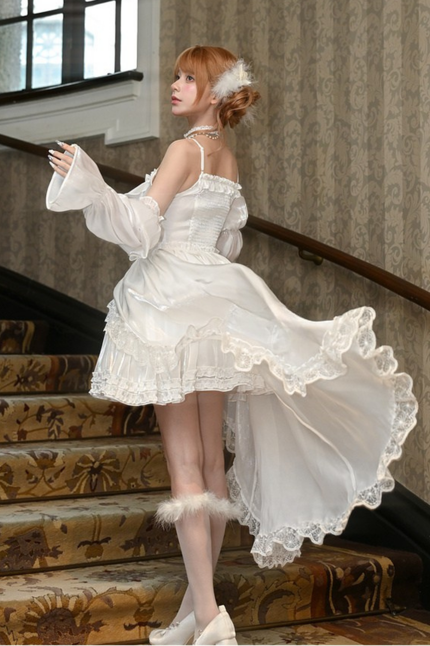 Heavy Shatindal Cami Sole Dress + Lace Asymmetrical Shawl