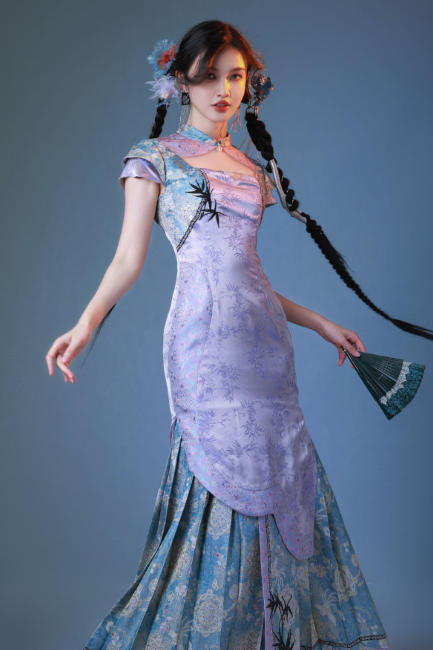 ジャカードレトロタイトプリーツドレス