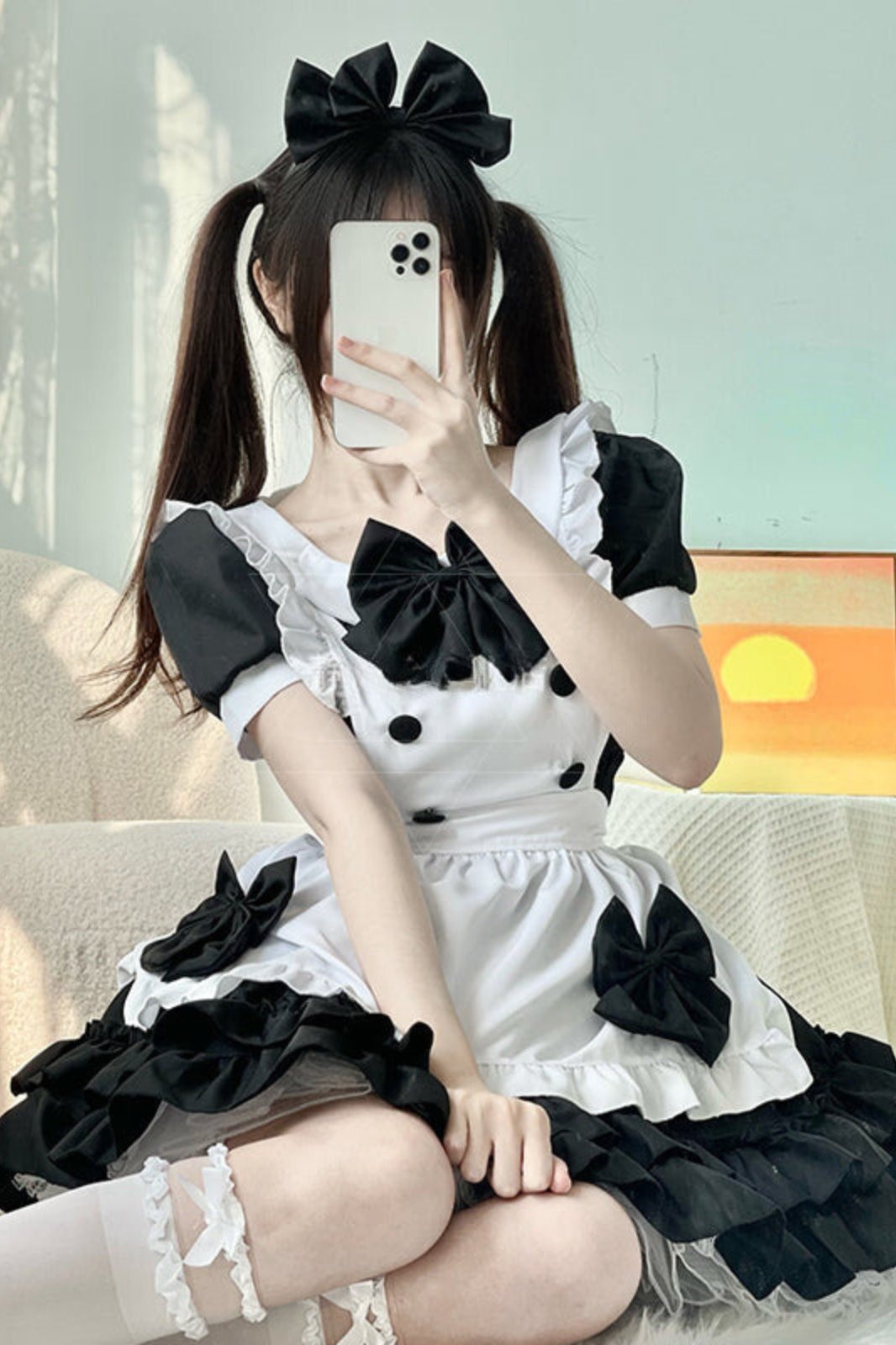 Black And White Lolita Maid Dress