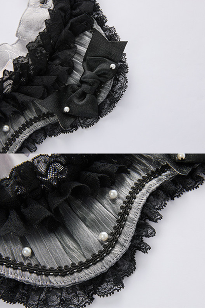 【2月28日予約締切】ダークシルバーレースロリータドレス+BNT+ネックアクセサリー