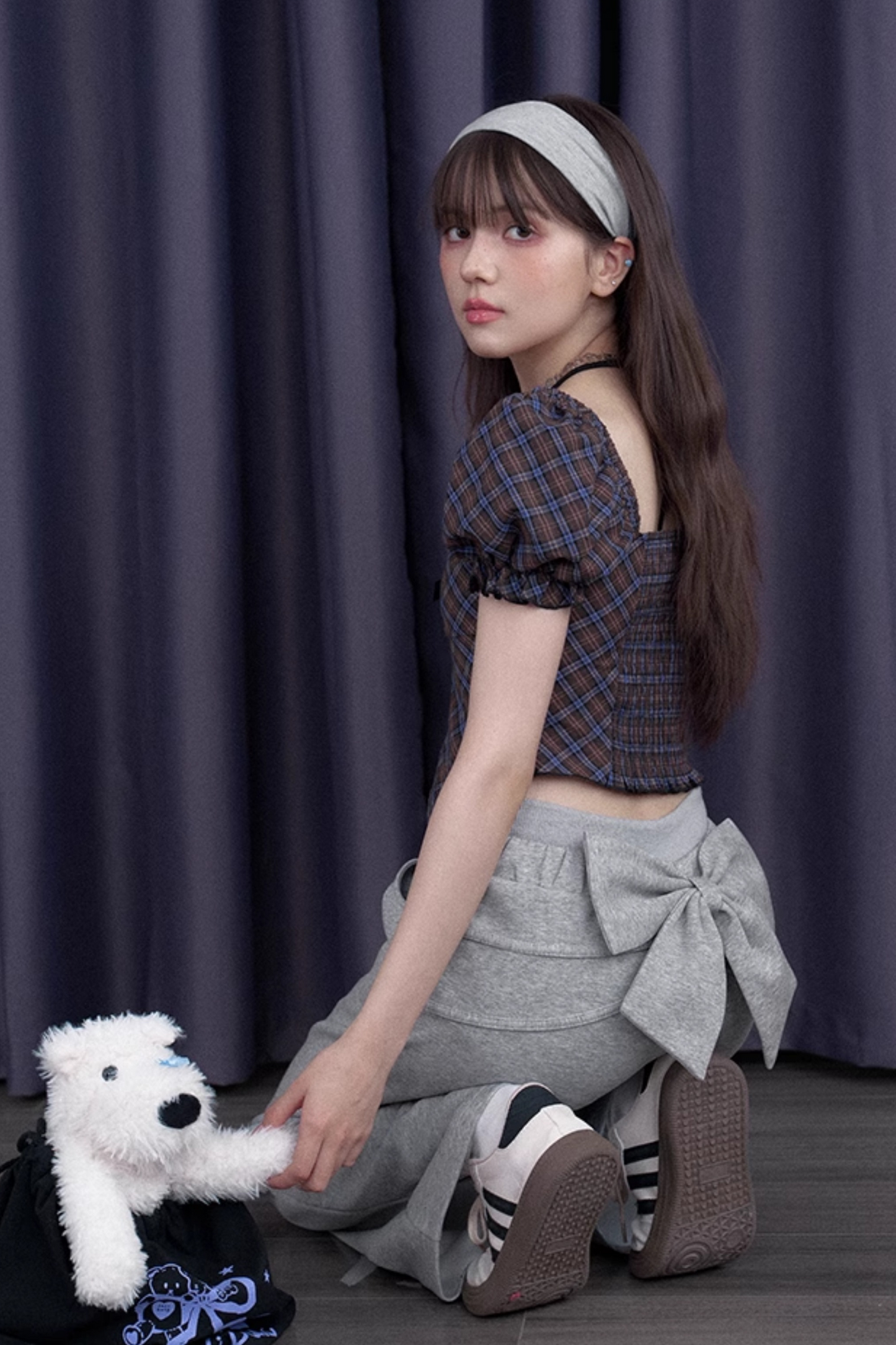 バッグリボンスウェットルーズパンツ