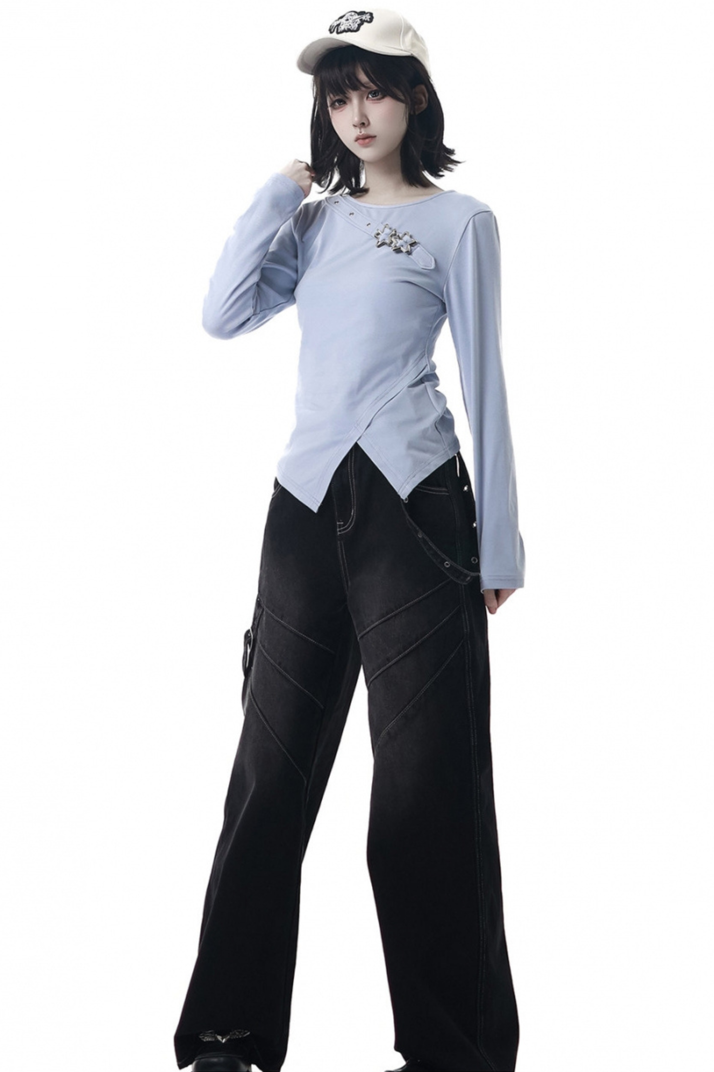 スリットロングスリーブトップス