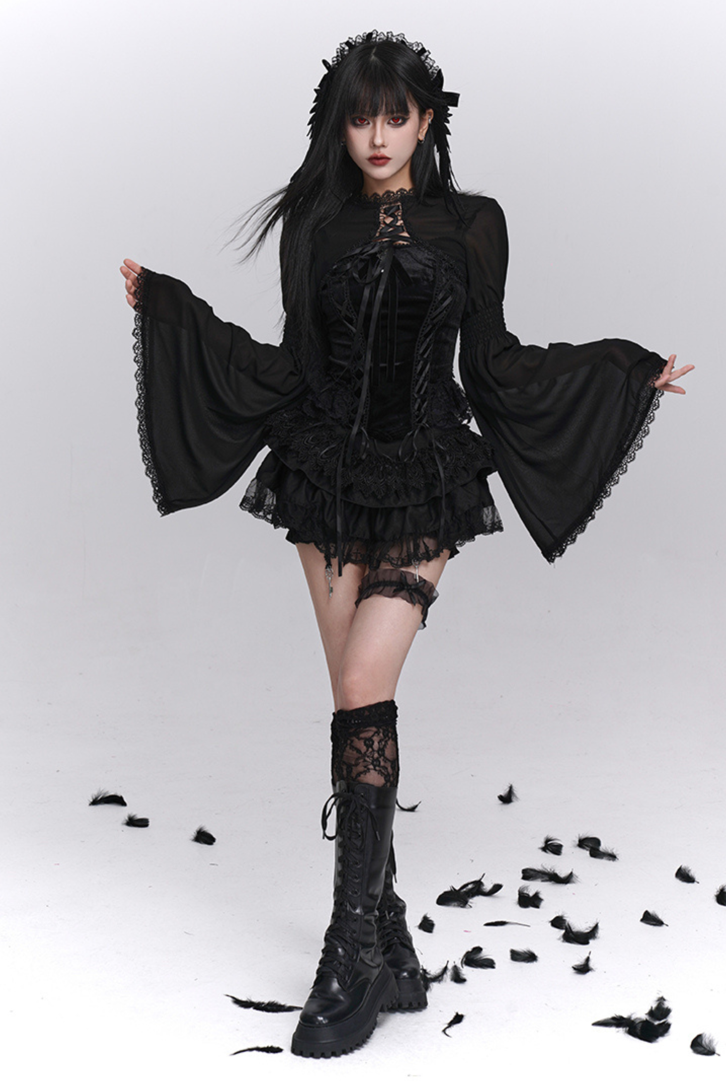 ゴーストガールゴシックパフィースカート＋キャミソール＋ショートアウター