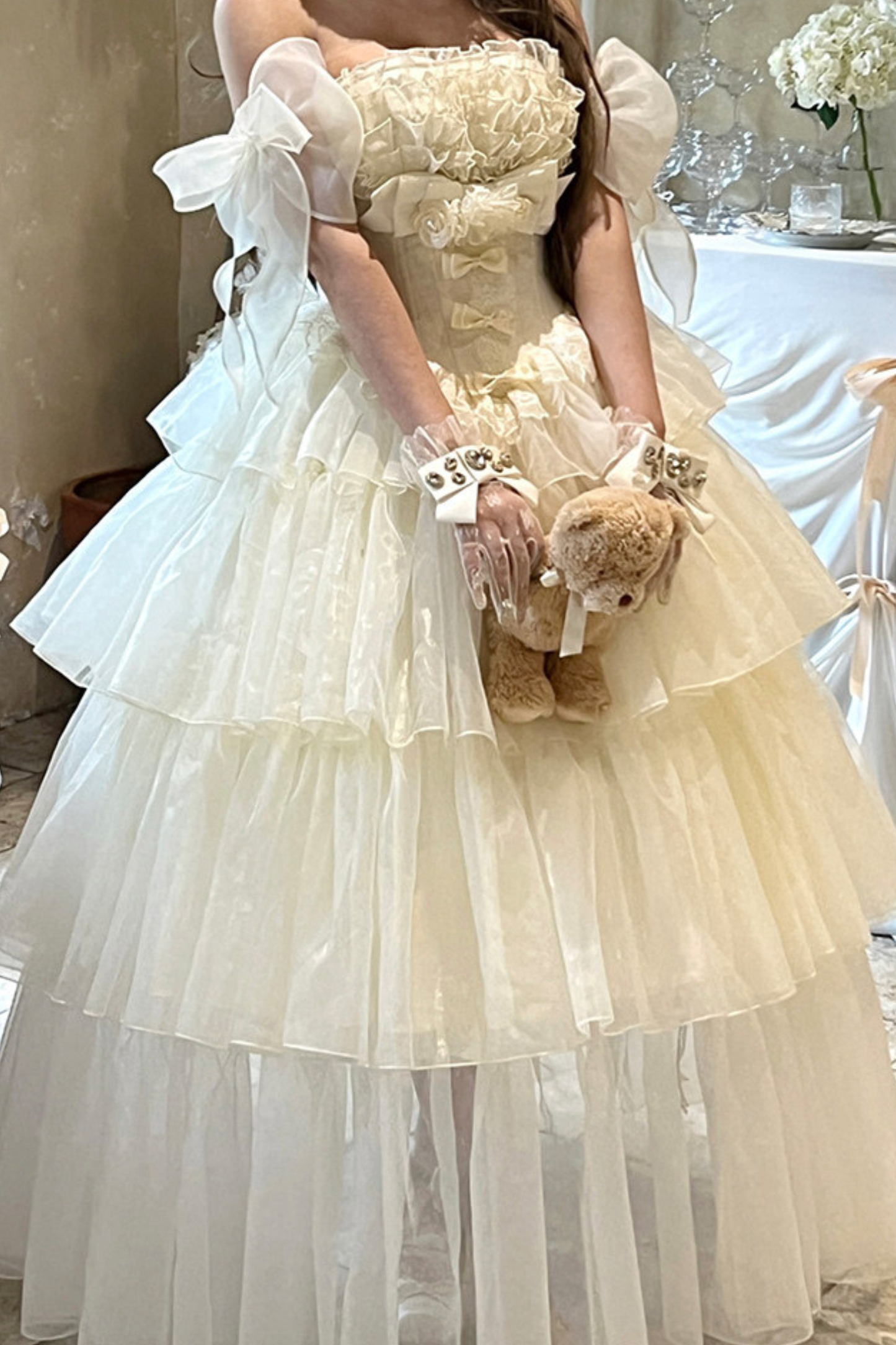 ファーストラブフローラルドレス+スリーブ