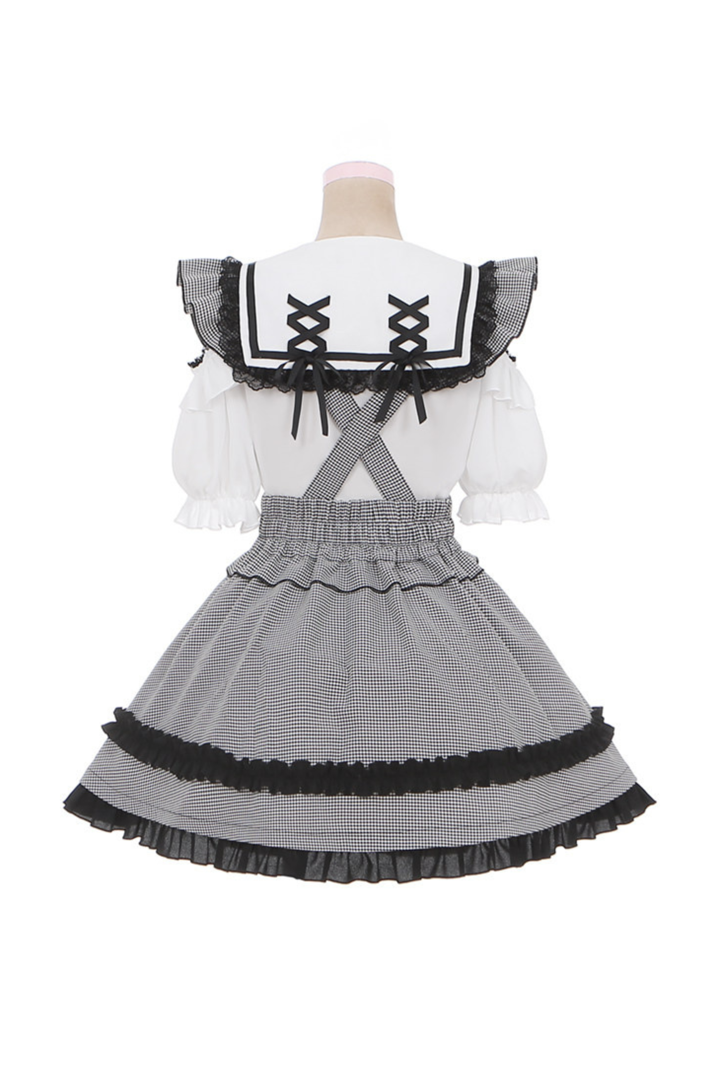 Schulterfreies Spitzenoberteil + Trägerrock