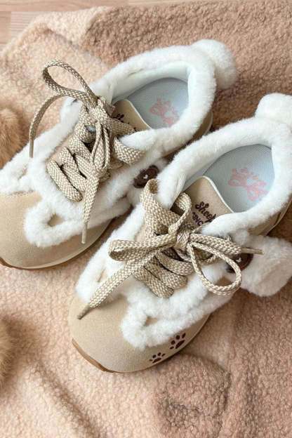 Sheep Puff Plush Running Shoes