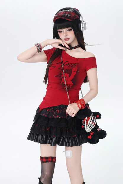 暗黑女孩星星蛋糕裙+腰带