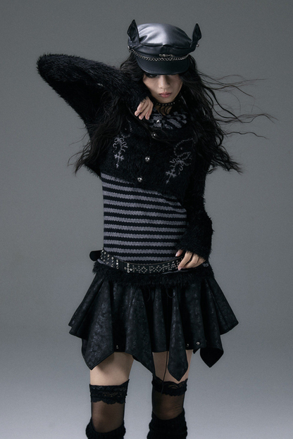 Gestreiftes Tier-Kapuzenoberteil