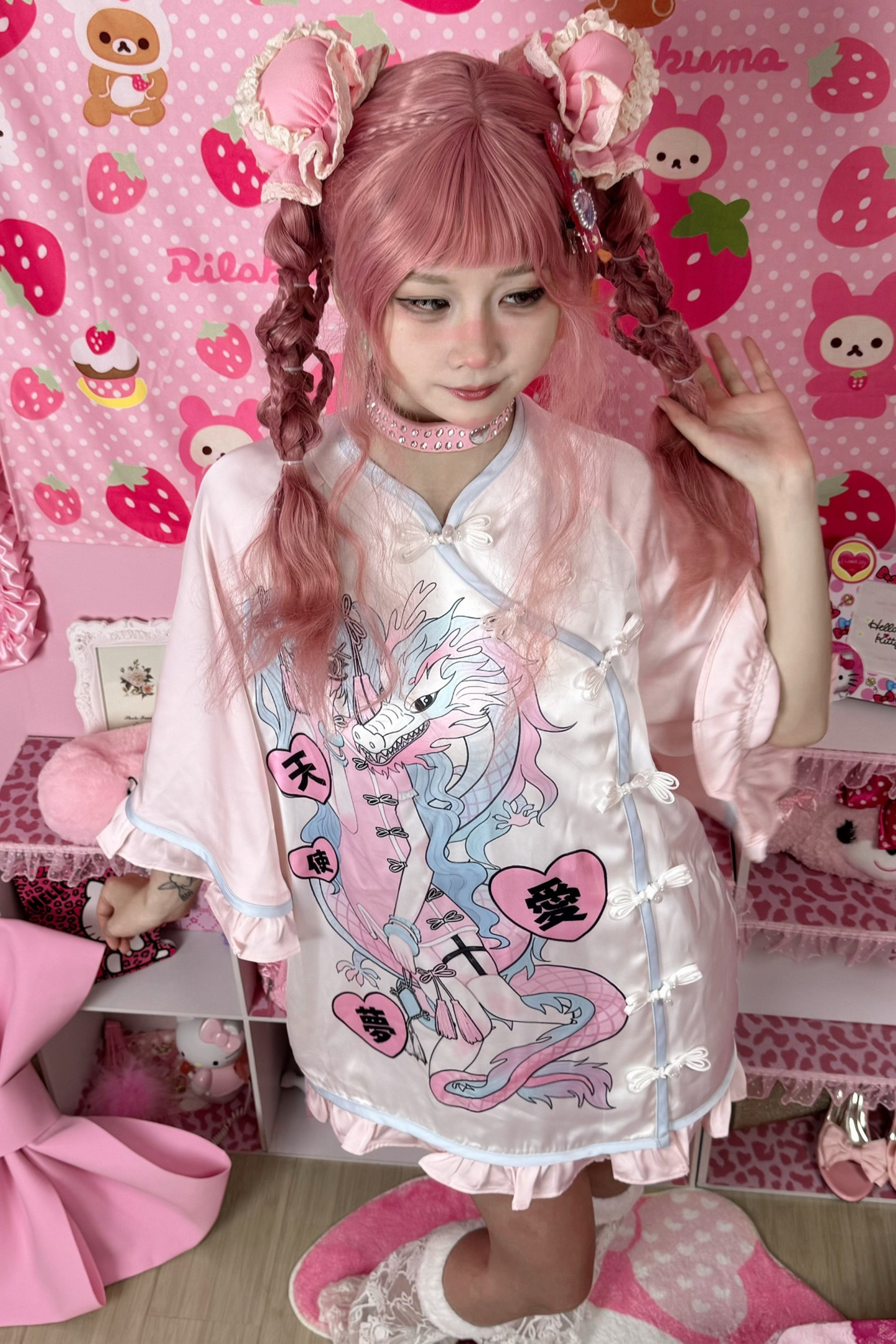 夢愛天使サブカルチャイナTシャツ+ショートパンツ