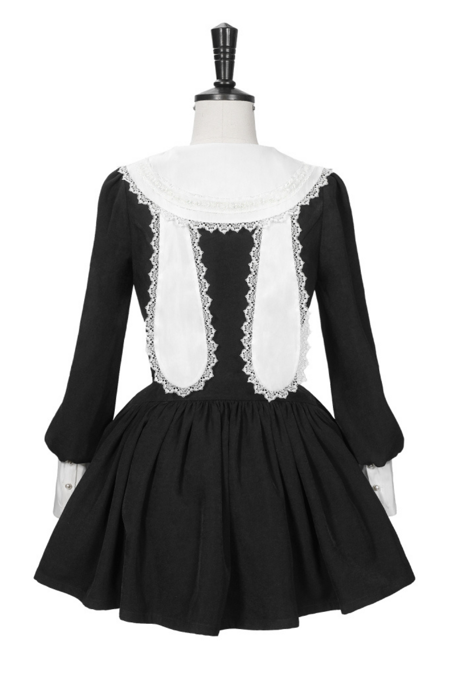 Alessa Dark Lace Bunny Ears Sailor Collar Dress