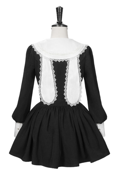 Alessa Dark Lace Bunny Ears Sailor Collar Dress