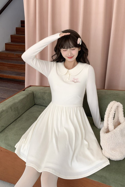 ミルクドールカラーフレンチニットドレス