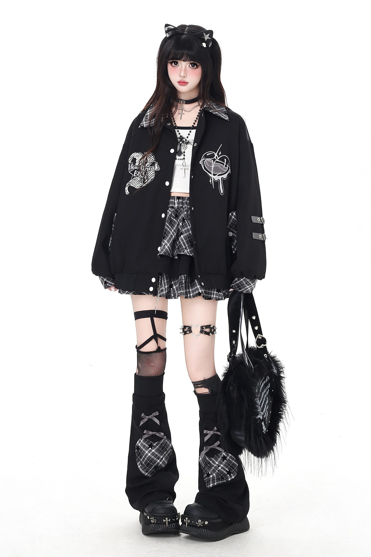 Dark Heart Contrast Casual Jacket