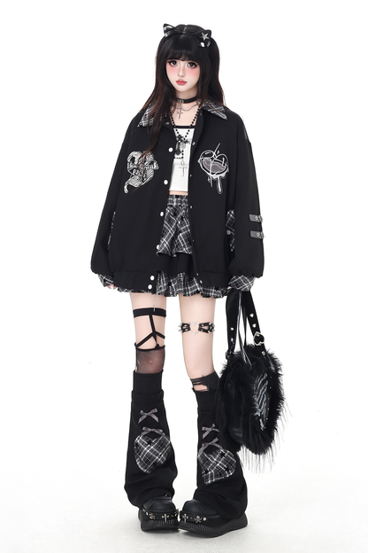 Dark Heart Contrast Casual Jacket