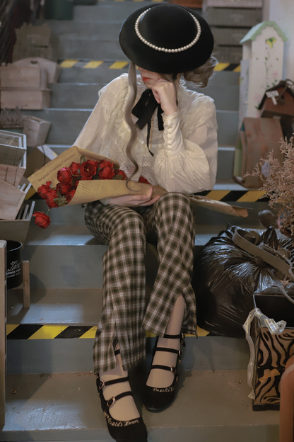 レトロシックモダンワイドレッグパンツ