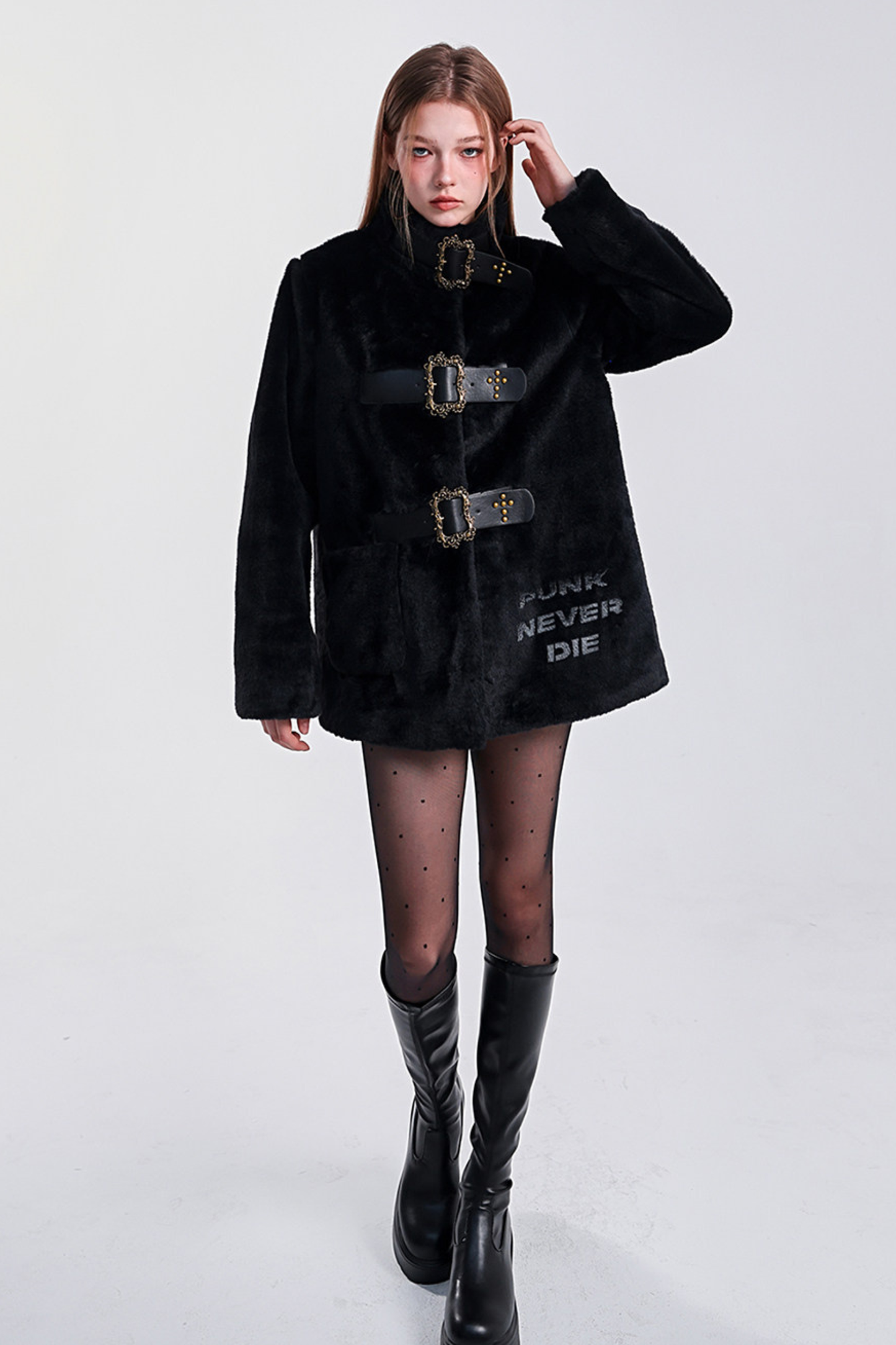 リベットカーブドスタンドカラコート