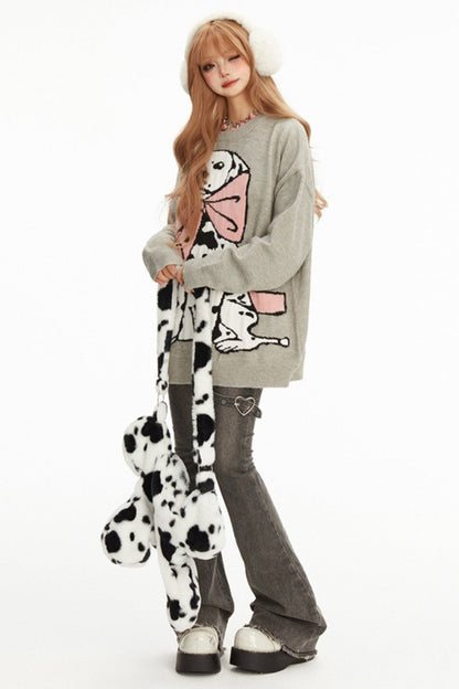 Jacquard Dalmatian Crew Neck Lo Super Waterer